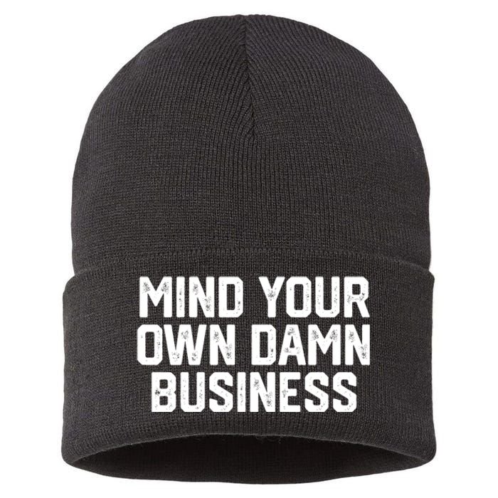 Mind Your Own Damn Business Harris Waltz 2024 Election Sustainable Knit Beanie