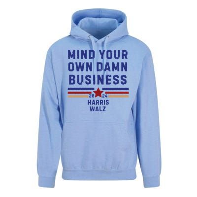 Mind Your Own Damn Business Kamala Harris Tim Walz Unisex Surf Hoodie