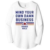 Mind Your Own Damn Business Kamala Harris Tim Walz Women's Perfect Tri Tunic Long Sleeve Shirt