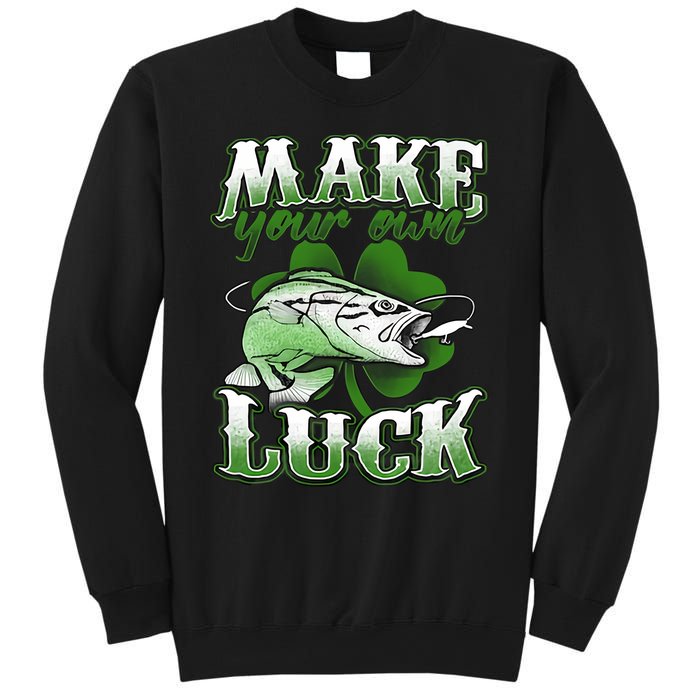 Make Your Own Luck Patrick's Day St Patty's Shamrock Fish Lucky Fishing Sweatshirt