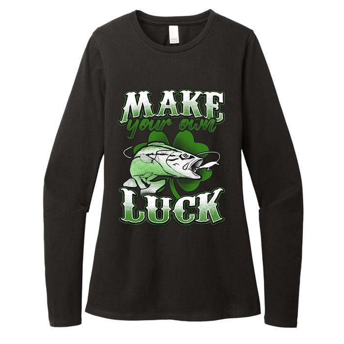 Make Your Own Luck Patrick's Day St Patty's Shamrock Fish Lucky Fishing Womens CVC Long Sleeve Shirt