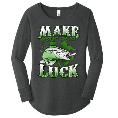 Make Your Own Luck Patrick's Day St Patty's Shamrock Fish Lucky Fishing Women's Perfect Tri Tunic Long Sleeve Shirt