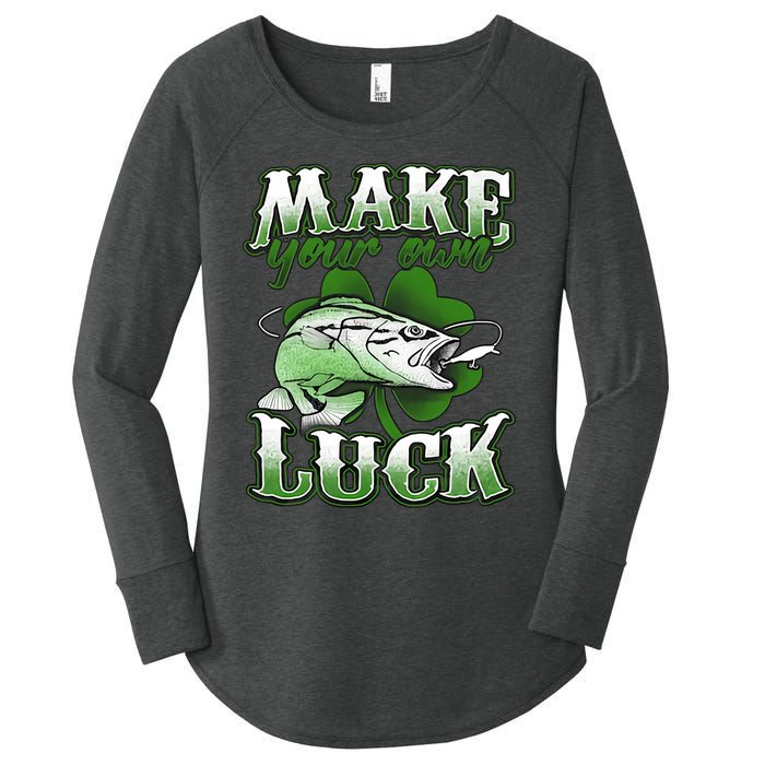 Make Your Own Luck Patrick's Day St Patty's Shamrock Fish Lucky Fishing Women's Perfect Tri Tunic Long Sleeve Shirt