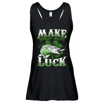 Make Your Own Luck Patrick's Day St Patty's Shamrock Fish Lucky Fishing Ladies Essential Flowy Tank