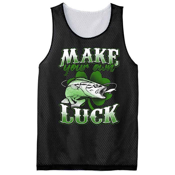 Make Your Own Luck Patrick's Day St Patty's Shamrock Fish Lucky Fishing Mesh Reversible Basketball Jersey Tank