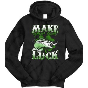 Make Your Own Luck Patrick's Day St Patty's Shamrock Fish Lucky Fishing Tie Dye Hoodie