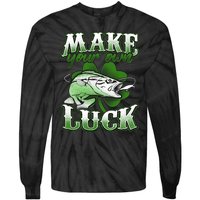 Make Your Own Luck Patrick's Day St Patty's Shamrock Fish Lucky Fishing Tie-Dye Long Sleeve Shirt