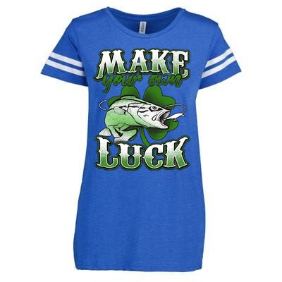 Make Your Own Luck Patrick's Day St Patty's Shamrock Fish Lucky Fishing Enza Ladies Jersey Football T-Shirt