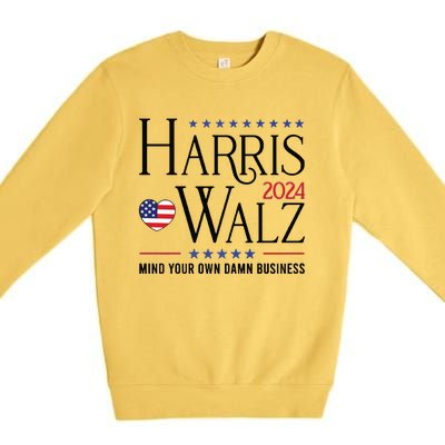 Mind Your Own Dawn Business Harris Walz Premium Crewneck Sweatshirt