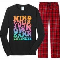 Mind Your Own Damn Business Walz Long Sleeve Pajama Set