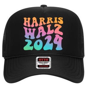 Mind Your Own Damn Business Harris Walz 2024 High Crown Mesh Back Trucker Hat