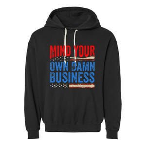 Mind Your Own Damn Business Garment-Dyed Fleece Hoodie