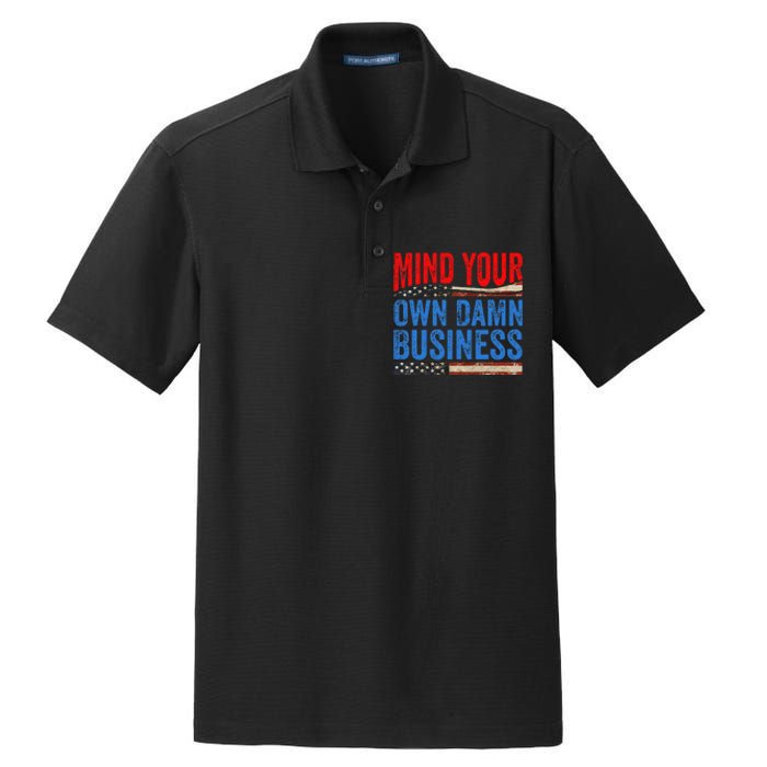 Mind Your Own Damn Business Dry Zone Grid Polo