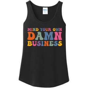 Mind Your Own Damn Business Harris Waltz 2024 Election Gift Ladies Essential Tank