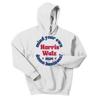 Mind Your Own Damn Business Harris Tim Walz 2024 Kids Hoodie