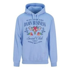 Mind Your Own Damn Business Social Club Harris Walz 2024 Unisex Surf Hoodie