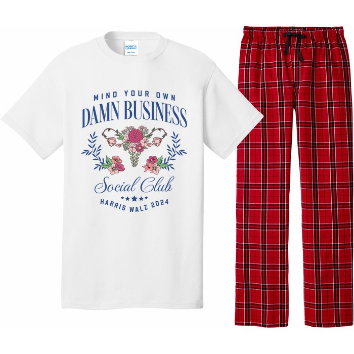 Mind Your Own Damn Business Social Club Harris Walz 2024 Pajama Set