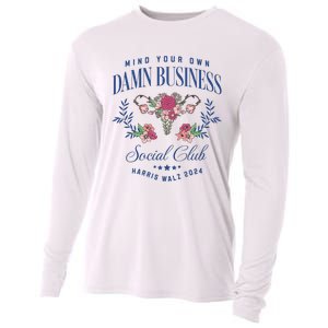 Mind Your Own Damn Business Social Club Harris Walz 2024 Cooling Performance Long Sleeve Crew