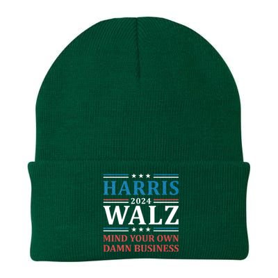 Mind Your Own Damn Business Harris Walz Waltz 2024 Knit Cap Winter Beanie