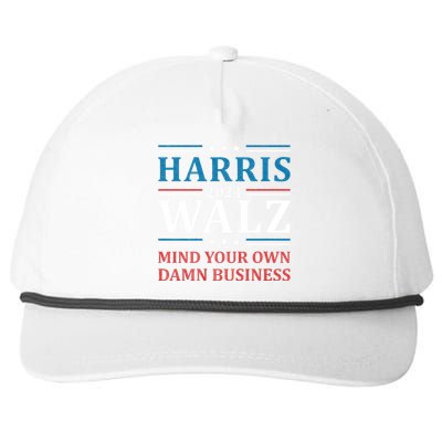 Mind Your Own Damn Business Harris Walz Waltz 2024 Snapback Five-Panel Rope Hat