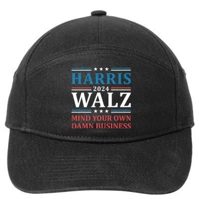 Mind Your Own Damn Business Harris Walz Waltz 2024 7-Panel Snapback Hat