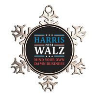 Mind Your Own Damn Business Harris Walz Waltz 2024 Metallic Star Ornament