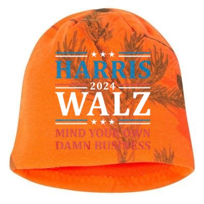 Mind Your Own Damn Business Harris Walz Waltz 2024 Kati - Camo Knit Beanie