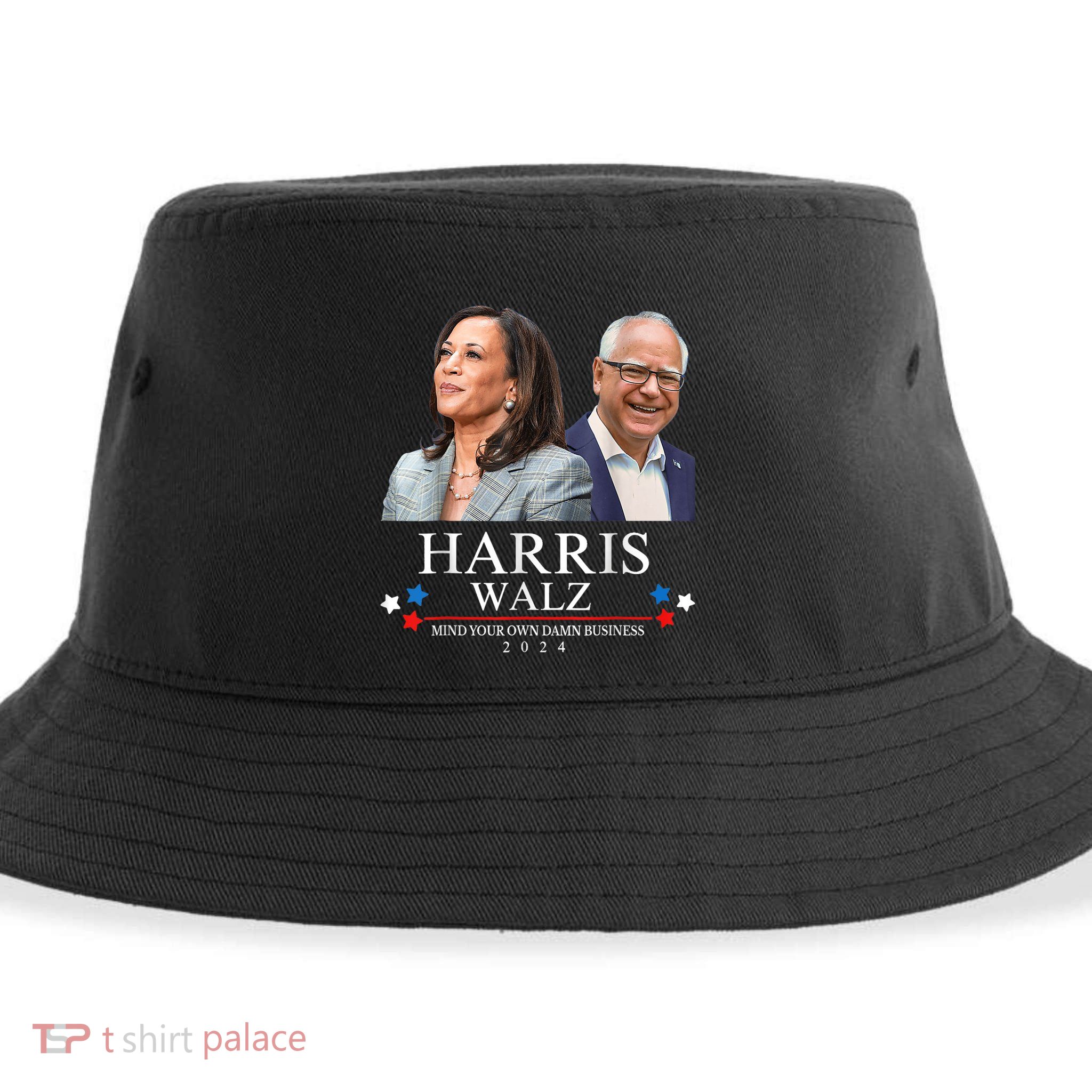 Mind Your Own Damn Business Funny Kamala Harris Tim Waltz Sustainable Bucket Hat