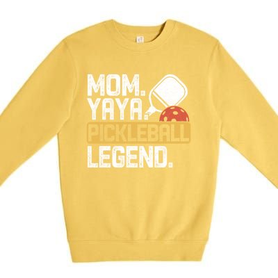 Mom Yaya Pickleball Legend Vintage Meaningful Gift Premium Crewneck Sweatshirt