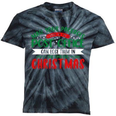 Mail Your Packages Early Christmas Graphic Kids Tie-Dye T-Shirt