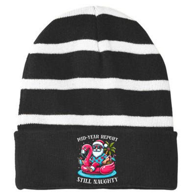 Mid Year Report Still Naughty Christmas In July Beach Summer Striped Beanie with Solid Band