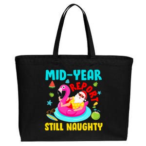 Mid Year Report Still Naughty Christmas In July Santa Cotton Canvas Jumbo Tote