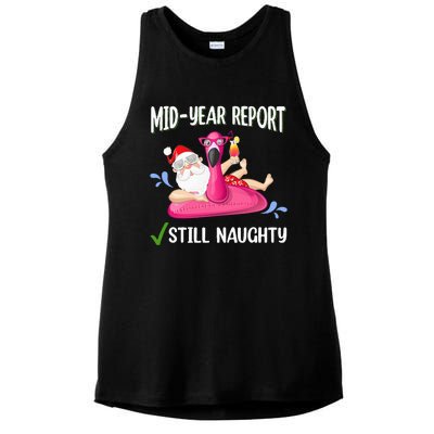 Mid Year Report Santa Christmas in July Ladies PosiCharge Tri-Blend Wicking Tank