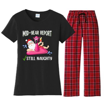 Mid Year Report Santa Christmas in July Women's Flannel Pajama Set