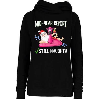 Mid Year Report Santa Christmas in July Womens Funnel Neck Pullover Hood