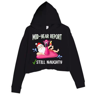 Mid Year Report Santa Christmas in July Crop Fleece Hoodie