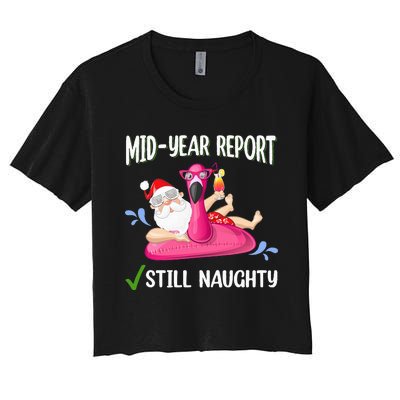 Mid Year Report Santa Christmas in July Women's Crop Top Tee