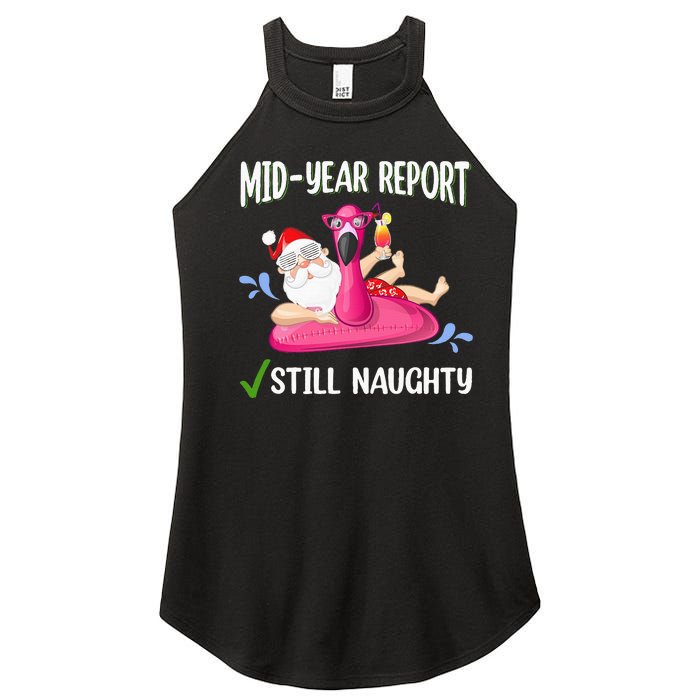 Mid Year Report Santa Christmas in July Women's Perfect Tri Rocker Tank