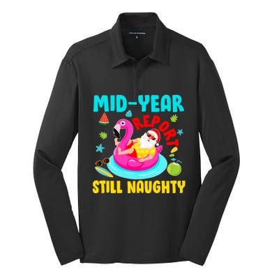 Mid Year Report Still Naughty Christmas In July Santa Silk Touch Performance Long Sleeve Polo