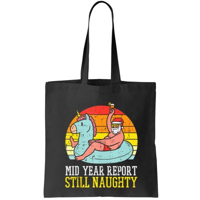Mid Year Report Still Naughty Santa Summer Christmas In July Tank Top Bag