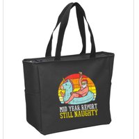 Mid Year Report Still Naughty Santa Summer Christmas In July Tank Top Zip Tote Bag