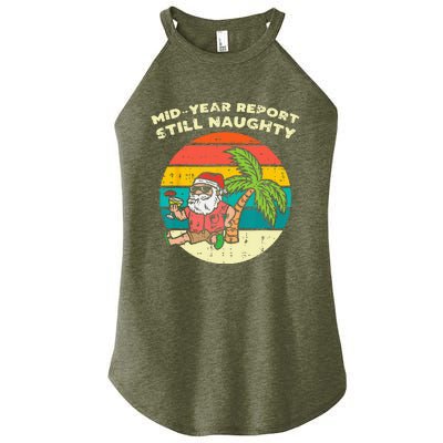 Mid Year Report Still Naughty Santa Beach Christmas In July Women's Perfect Tri Rocker Tank