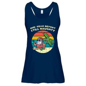 Mid Year Report Still Naughty Santa Beach Christmas In July Ladies Essential Flowy Tank