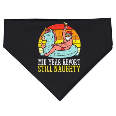 Mid Year Report Still Naughty Santa Summer Christmas In July USA-Made Doggie Bandana