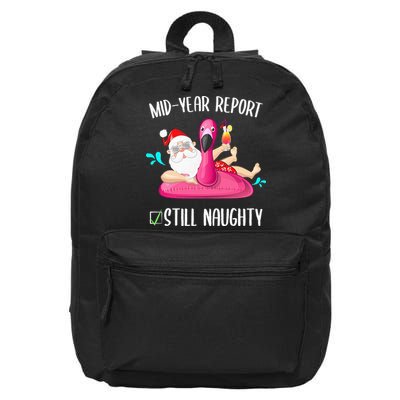 Mid Year Report Still Naughty Christmas In July Santa Funny 16 in Basic Backpack