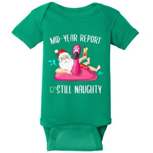 Mid Year Report Still Naughty Christmas In July Santa Funny Baby Bodysuit