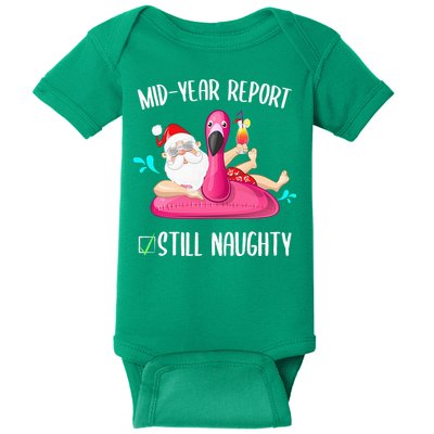 Mid Year Report Still Naughty Christmas In July Santa Funny Baby Bodysuit