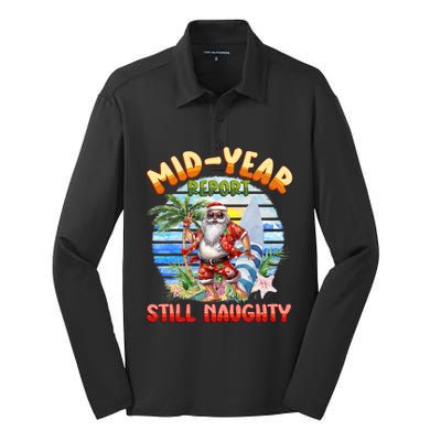 Mid Year Report Still Naughty Christmas In July Hawaii Santa Silk Touch Performance Long Sleeve Polo