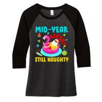 Mid Year Report Still Naughty Christmas In July Santa Women's Tri-Blend 3/4-Sleeve Raglan Shirt