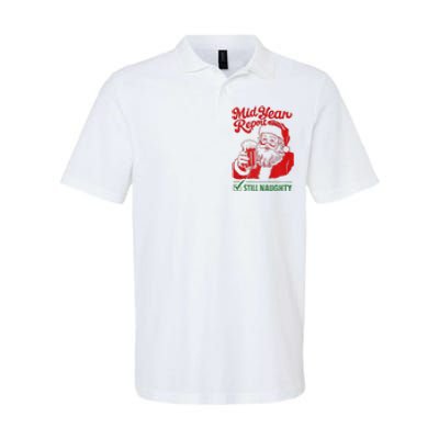 Mid Year Report Still Naughty Christmas In July Santa Claus Softstyle Adult Sport Polo